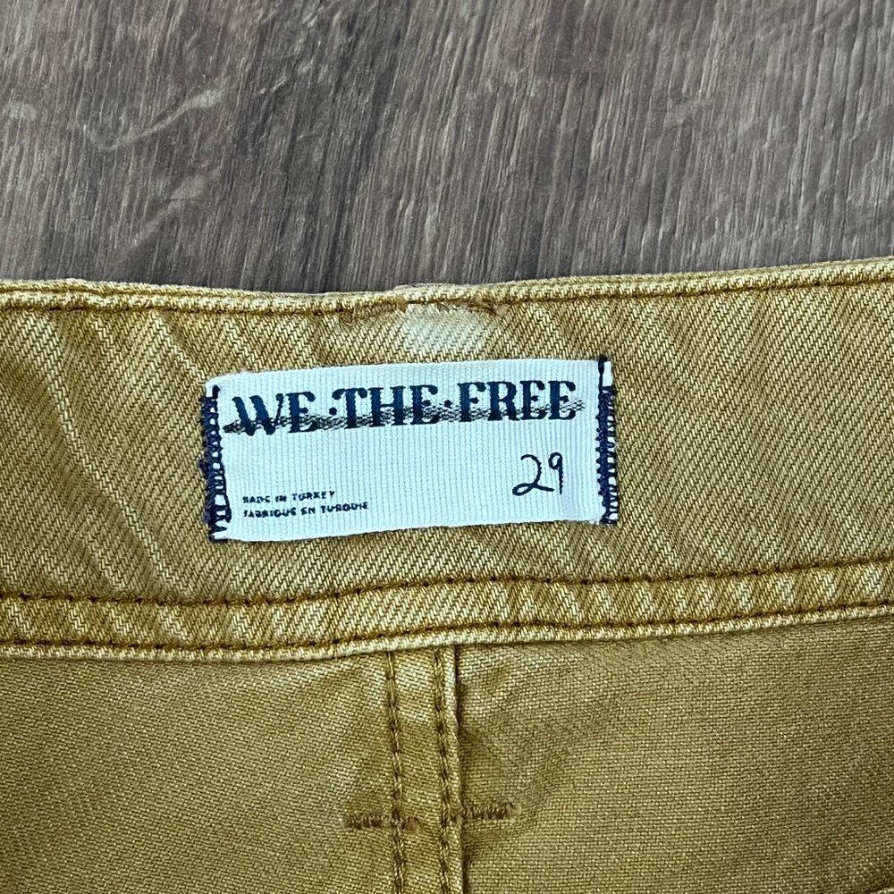 NEW Free People We The Free Chill Vibes Dropped Wide Leg Mustard Scout Jeans - Picture 12 of 12